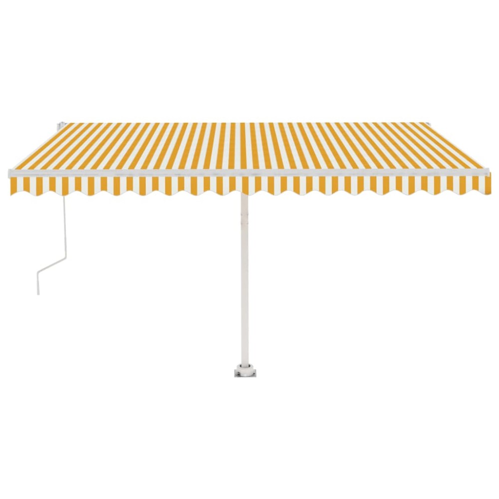 vidaXL Copertină autonomă retractabilă automat galben&alb 450x350 cm