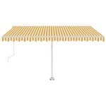 vidaXL Copertină autonomă retractabilă automat galben&alb 450x350 cm