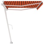 vidaXL Copertină autonomă retractabilă automat oranj&maro 450x350 cm vidaXL Copertină autonomă retractabilă automat oranj&maro 450x350 cm