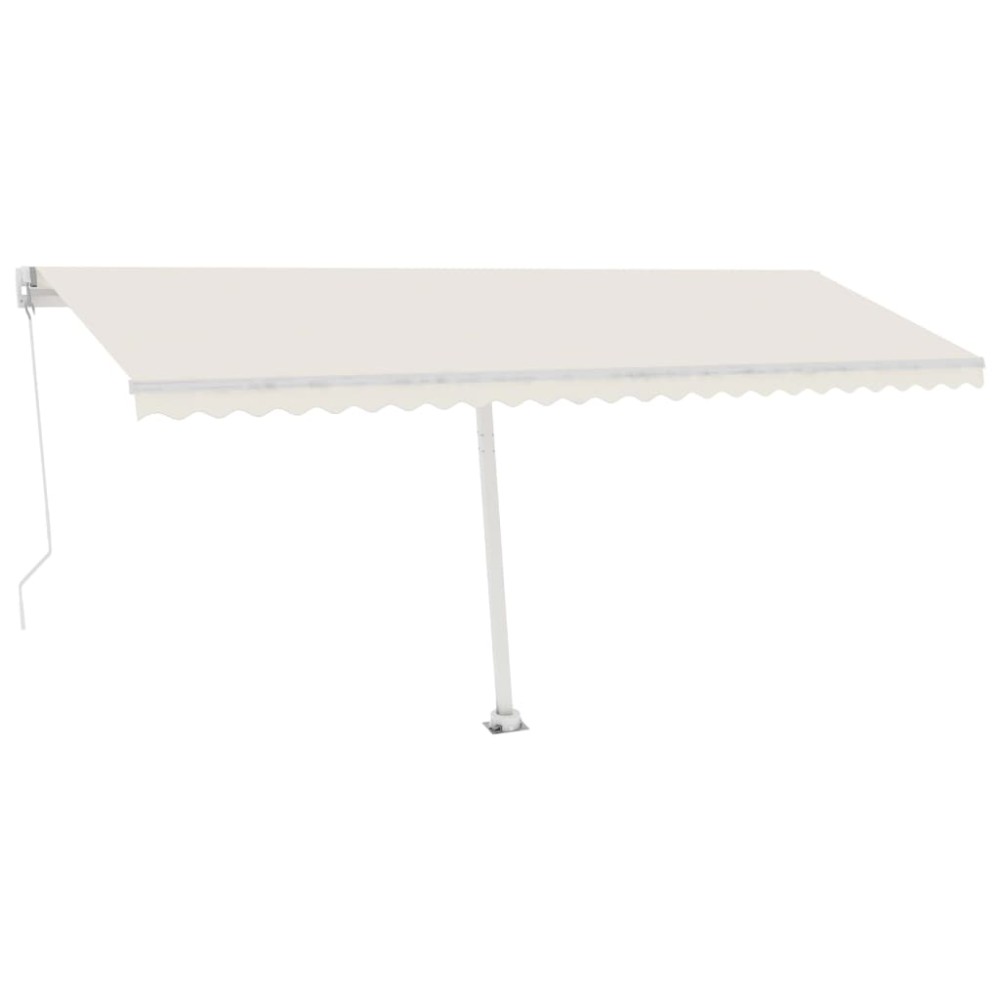 vidaXL Copertină retractabilă manual autonomă, crem, 500x350 cm