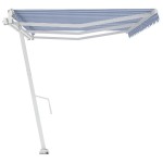 vidaXL Copertină autonomă retractabilă automat albastru&alb 600x350 cm vidaXL Copertină autonomă retractabilă automat albastru&alb 600x350 cm