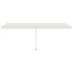 vidaXL Copertină autonomă retractabilă automat, crem, 600x350 cm