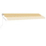 vidaXL Copertină autonomă retractabilă automat galben&alb 600x350 cm vidaXL Copertină autonomă retractabilă automat galben&alb 600x350 cm