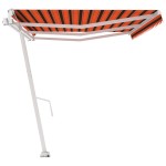 vidaXL Copertină autonomă retractabilă automat oranj&maro 600x350 cm vidaXL Copertină autonomă retractabilă automat oranj&maro 600x350 cm