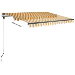 vidaXL Copertină retractabilă manual cu LED galben și alb 300x250 cm vidaXL Copertină retractabilă manual cu LED galben și alb 300x250 cm