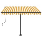 vidaXL Copertină retractabilă manual cu LED galben și alb 300x250 cm vidaXL Copertină retractabilă manual cu LED galben și alb 300x250 cm