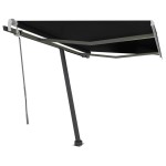 vidaXL Copertină retractabilă manual cu LED, antracit, 300x250 cm vidaXL Copertină retractabilă manual cu LED, antracit, 300x250 cm