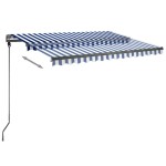 vidaXL Copertină autonomă retractabilă automat albastru&alb 300x250 cm vidaXL Copertină autonomă retractabilă automat albastru&alb 300x250 cm