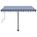 vidaXL Copertină autonomă retractabilă automat albastru&alb 300x250 cm vidaXL Copertină autonomă retractabilă automat albastru&alb 300x250 cm