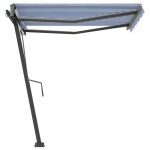 vidaXL Copertină autonomă retractabilă automat albastru&alb 300x250 cm vidaXL Copertină autonomă retractabilă automat albastru&alb 300x250 cm