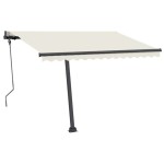 vidaXL Copertină autonomă retractabilă automat, crem, 300x250 cm vidaXL Copertină autonomă retractabilă automat, crem, 300x250 cm