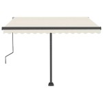 vidaXL Copertină autonomă retractabilă automat, crem, 300x250 cm vidaXL Copertină autonomă retractabilă automat, crem, 300x250 cm