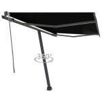 vidaXL Copertină autonomă retractabilă automat, antracit, 300x250 cm