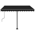 vidaXL Copertină autonomă retractabilă automat, antracit, 300x250 cm
