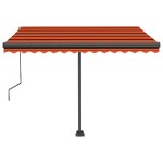 vidaXL Copertină autonomă retractabilă automat oranj&maro 300x250 cm vidaXL Copertină autonomă retractabilă automat oranj&maro 300x250 cm