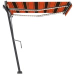 vidaXL Copertină autonomă retractabilă automat oranj&maro 300x250 cm vidaXL Copertină autonomă retractabilă automat oranj&maro 300x250 cm