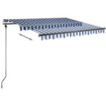 vidaXL Copertină autonomă retractabilă manual albastru&alb 350x250 cm vidaXL Copertină autonomă retractabilă manual albastru&alb 350x250 cm