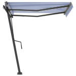 vidaXL Copertină autonomă retractabilă manual albastru&alb 350x250 cm vidaXL Copertină autonomă retractabilă manual albastru&alb 350x250 cm
