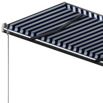 vidaXL Copertină autonomă retractabilă manual albastru&alb 350x250 cm vidaXL Copertină autonomă retractabilă manual albastru&alb 350x250 cm