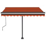 vidaXL Copertină retractabilă manual cu LED portocaliu&maro 350x250 cm