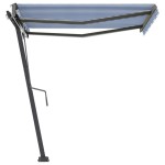 vidaXL Copertină autonomă retractabilă automat albastru&alb 350x250 cm vidaXL Copertină autonomă retractabilă automat albastru&alb 350x250 cm