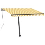 vidaXL Copertină autonomă retractabilă automat, galben&alb, 350x250 cm vidaXL Copertină autonomă retractabilă automat, galben&alb, 350x250 cm