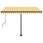 vidaXL Copertină autonomă retractabilă automat, galben&alb, 350x250 cm vidaXL Copertină autonomă retractabilă automat, galben&alb, 350x250 cm