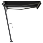 vidaXL Copertină autonomă retractabilă automat, antracit, 350x250 cm vidaXL Copertină autonomă retractabilă automat, antracit, 350x250 cm