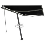 vidaXL Copertină autonomă retractabilă automat, antracit, 350x250 cm vidaXL Copertină autonomă retractabilă automat, antracit, 350x250 cm