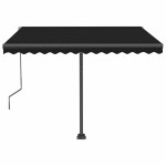 vidaXL Copertină autonomă retractabilă automat, antracit, 350x250 cm vidaXL Copertină autonomă retractabilă automat, antracit, 350x250 cm