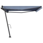 vidaXL Copertină autonomă retractabilă manual albastru/alb 400x300 cm vidaXL Copertină autonomă retractabilă manual albastru/alb 400x300 cm