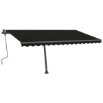 vidaXL Copertină autonomă retractabilă manual, antracit, 400x300 cm vidaXL Copertină autonomă retractabilă manual, antracit, 400x300 cm