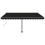 vidaXL Copertină autonomă retractabilă manual, antracit, 400x300 cm vidaXL Copertină autonomă retractabilă manual, antracit, 400x300 cm