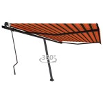 vidaXL Copertină autonomă retractabil manual portocaliu/maro 400x300cm vidaXL Copertină autonomă retractabil manual portocaliu/maro 400x300cm