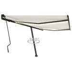vidaXL Copertină retractabilă manual cu LED, crem, 400x300 cm