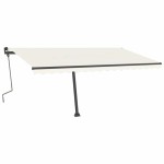 vidaXL Copertină retractabilă manual cu LED, crem, 400x300 cm