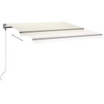 vidaXL Copertină retractabilă manual cu LED, crem, 400x300 cm