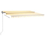 vidaXL Copertină retractabilă manual cu LED, galben & alb, 400x300 cm