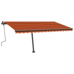 vidaXL Copertină retractabilă manual cu LED portocaliu&maro 400x300 cm