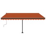 vidaXL Copertină retractabilă manual cu LED portocaliu&maro 400x300 cm