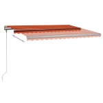vidaXL Copertină retractabilă manual cu LED portocaliu&maro 400x300 cm