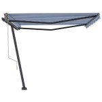 vidaXL Copertină autonomă retractabilă automat albastru&alb 400x300 cm vidaXL Copertină autonomă retractabilă automat albastru&alb 400x300 cm