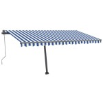 vidaXL Copertină autonomă retractabilă automat albastru&alb 400x300 cm vidaXL Copertină autonomă retractabilă automat albastru&alb 400x300 cm