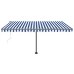 vidaXL Copertină autonomă retractabilă automat albastru&alb 400x300 cm vidaXL Copertină autonomă retractabilă automat albastru&alb 400x300 cm