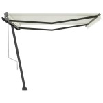 vidaXL Copertină autonomă retractabilă automat, crem, 400x300 cm vidaXL Copertină autonomă retractabilă automat, crem, 400x300 cm