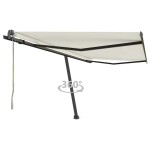 vidaXL Copertină autonomă retractabilă automat, crem, 400x300 cm vidaXL Copertină autonomă retractabilă automat, crem, 400x300 cm
