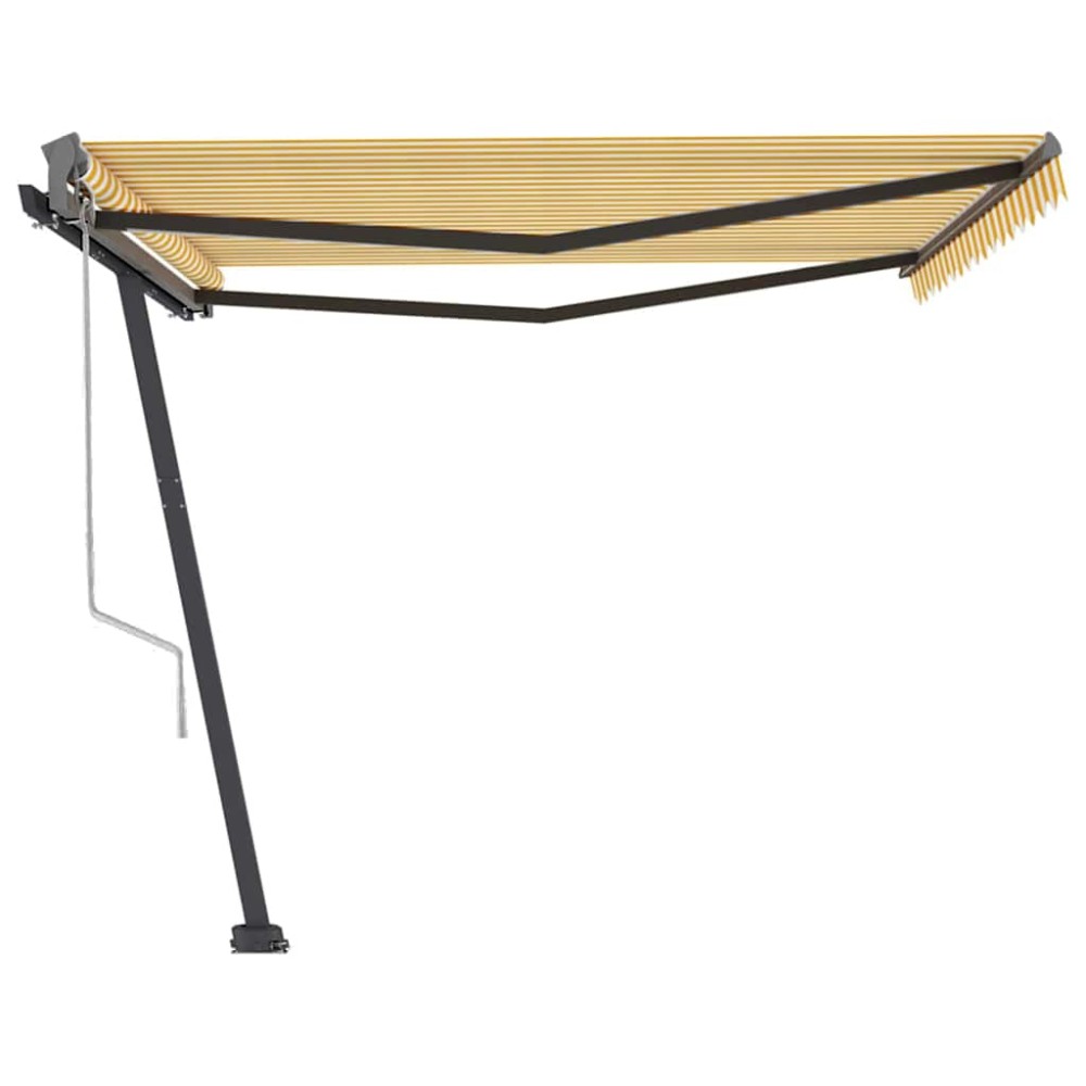 vidaXL Copertină autonomă retractabilă automat galben&alb 400x300 cm