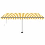 vidaXL Copertină autonomă retractabilă automat galben&alb 400x300 cm vidaXL Copertină autonomă retractabilă automat galben&alb 400x300 cm