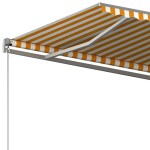 vidaXL Copertină autonomă retractabilă automat galben&alb 400x300 cm vidaXL Copertină autonomă retractabilă automat galben&alb 400x300 cm
