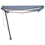 vidaXL Copertină automată cu senzor vânt&LED, albastru&alb, 400x300 cm vidaXL Copertină automată cu senzor vânt&LED, albastru&alb, 400x300 cm